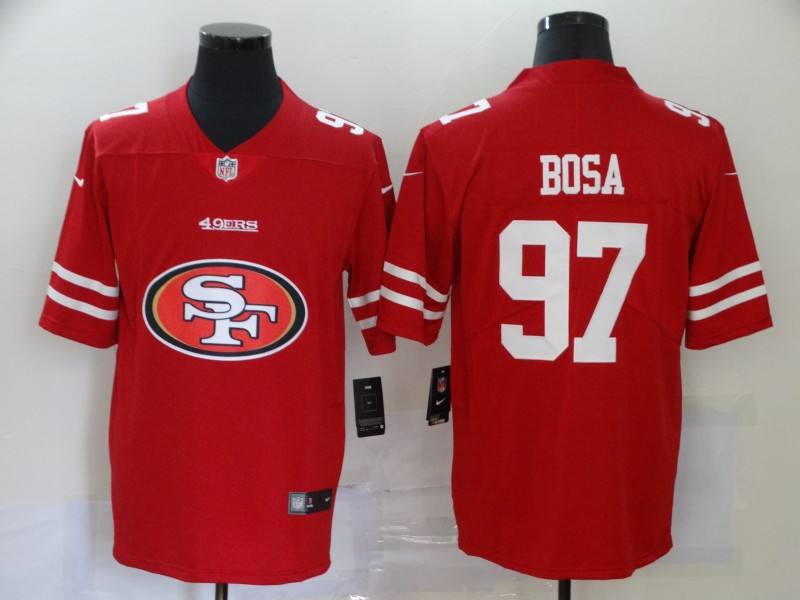 Men San Francisco 49ers 97 Bosa red logo Nike Vapor Untouchable Limited Player NFL Jerseys